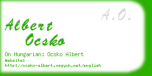 albert ocsko business card
